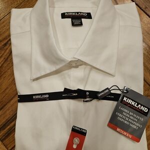 Kirkland Signature Women's White Button Down Shirt